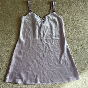 ENCHANTING Lavender PURPLE PASTEL SATIN Night NIGHTGOWN Slip Dress Gown Sleep M